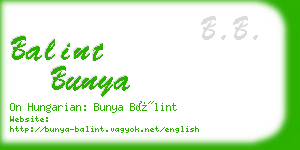 balint bunya business card
